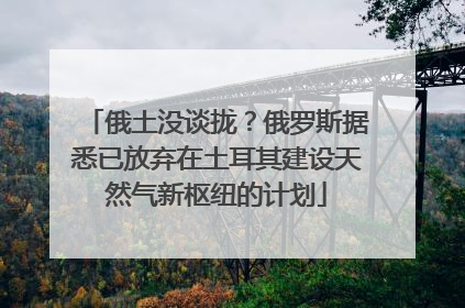 俄土没谈拢？俄罗斯据悉已放弃在土耳其建设天然气新枢纽的计划